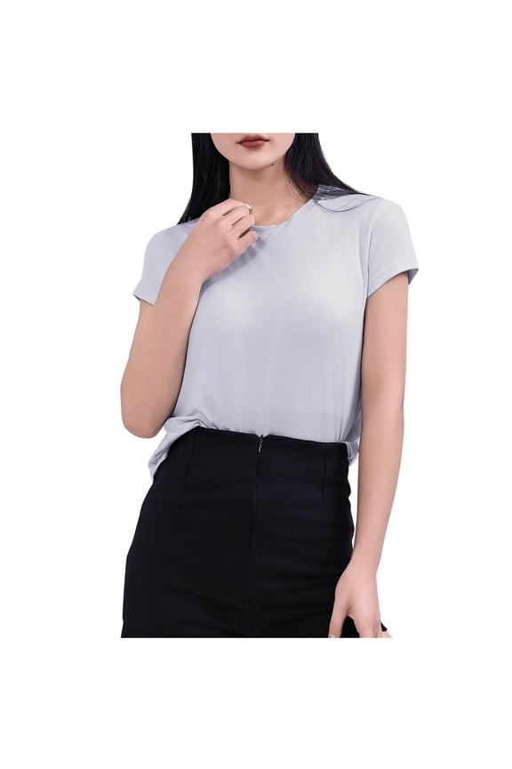 Women's Cotton Crew Neck T-Shirt Summer Short Sleeve Tops Casual Lightweight Breathable Lounge Soft Tees M