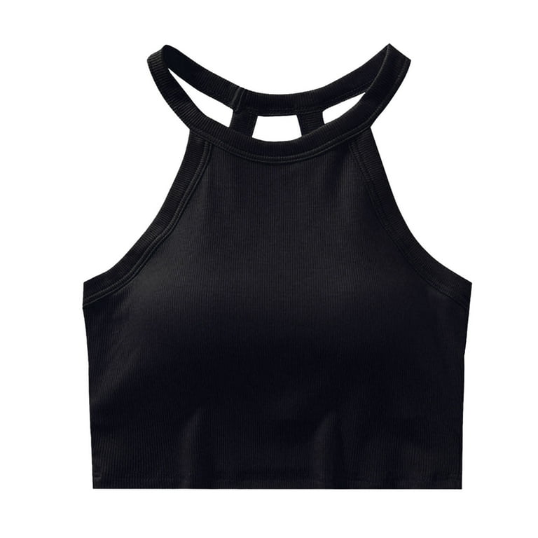 Halter tank top with built in bra online