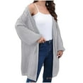 thumbnail image 1 of UYISJ Women's Fall Waffle Knit Sweaters Batwing Long Sleeve Cardigan Loose Open Front Sweater Coat Casual Solid Color Tops Gray Free Size, 1 of 6