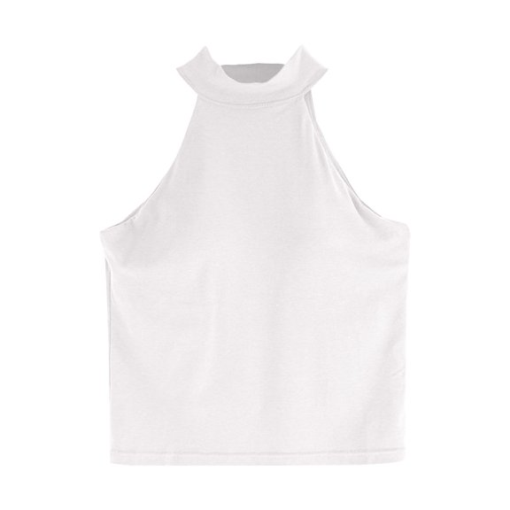 UYISJ Women's Halter Tank Top Solid Color Slim Fit Basic Layering Sleeveless Crop Top