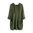 thumbnail image 1 of UYISJ Women's Hoodies Oversized Sweatshirt Dress Long Sleeve Casual Tunic Pullover Loose Fit Fall Tops With Pockets Army Green 4XL, 1 of 3