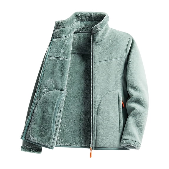 UYISJ Women's Lightweight Full Zip Coats Soft Fleece Lined Jacket Outdoor Fall Long Sleeve Coat Loose Fit Tops With Zipper Pockets Green 3XL