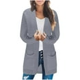thumbnail image 1 of UYISJ Women's Oversized Cardigan Casual Long Sleeve Sweater Loose V Neck Open Front Outerwear Soft Knit Sweaters with Pockets Gray S, 1 of 6