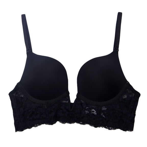 UYISJ Women's Plunge Deep V Push Up Bras Longline Underwear Lace Underwire Padded Bralette Lift T Shirts Smooth Bras