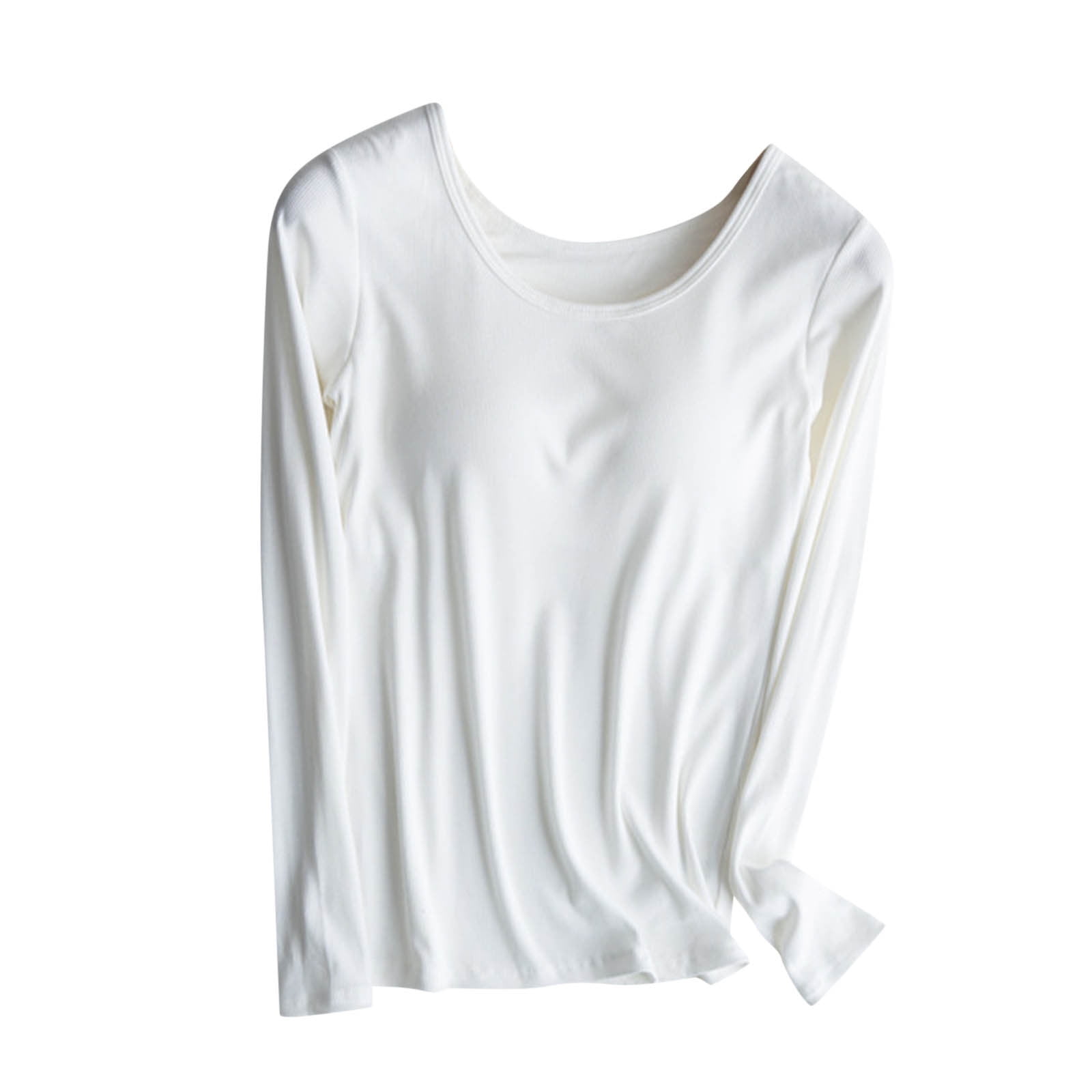Long Sleeve Round Neck with a Built In Bra Cotton