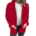 thumbnail image 1 of UYISJ Women's Stand Collar Coats Zip Up Long Sleeve Jacket with Pockets Running Sweatshirts Jackets Casual Solid Color Outerwear Red 3XL, 1 of 6
