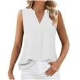 thumbnail image 1 of UYISJ Women's Summer Tank Tops V Neck Sleeveless Tunic Tops Casual Office Work Shirts Blouse Z-White S, 1 of 6