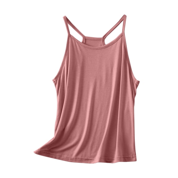UYISJ Women's Tank Top Racer Back Spaghetti Strap Shirt Casual Solid Color Scoop Neck Sleeveless Top Camisole