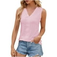 thumbnail image 1 of UYISJ Women's Tank Tops Sleeveless Lace V Neck Eyelet Cami Shirts Summer Flowy Casual Trendy Blouse, 1 of 6
