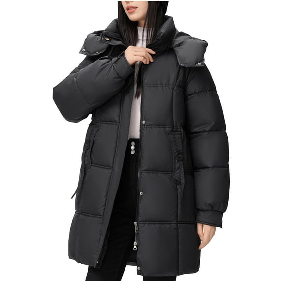 UYISJ Women's Thickened Down Jacket Winter Hooded Short Puffy Packable Jacket Warm Puffer Down Coat with Hood M