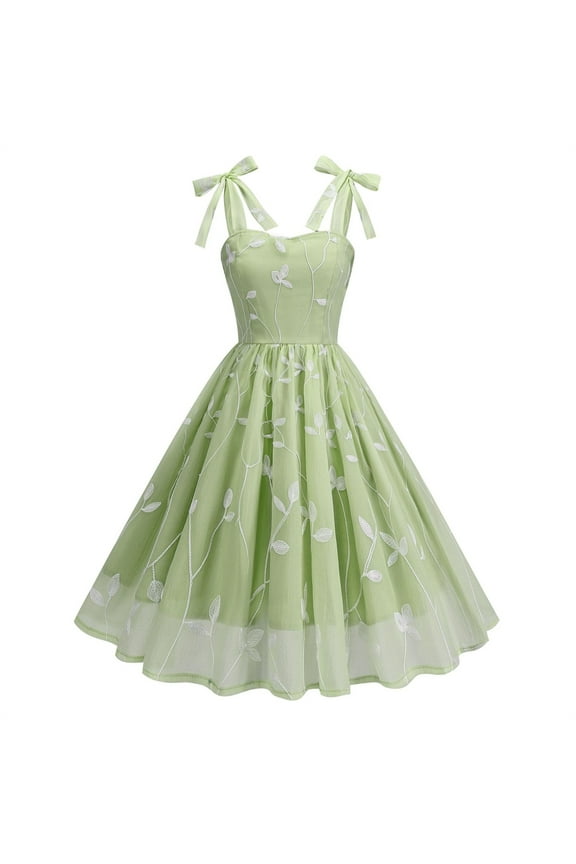 Women's Tie Strap Tulle Prom Dresses Sweetheart Flower Embroidery Dress Short Formal Party Homecoming Dresses Green XXL