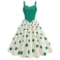 thumbnail image 1 of UYISJ Women's Vintage 1950s Dress Cap Sleeve Audrey Retro Rockabilly Prom Dress 1960's A-Line Cocktail Party Swing T Dress GreenM, 1 of 8