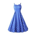 thumbnail image 1 of UYISJ Women's Vintage Sleeveless Vintage Polka Dot Dress Summer Cute A Line Flowy Swing Rockabilly Dress 1950s Cocktail Swing Dress Blue XL, 1 of 4