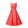 thumbnail image 1 of UYISJ Women's Vintage Sleeveless Vintage Polka Dot Dress Summer Cute A Line Flowy Swing Rockabilly Dress 1950s Cocktail Swing Dress Red XL, 1 of 2