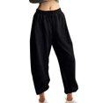 thumbnail image 1 of UYISJ Women's Wide Leg Sweatpants Drawstring Baggy Sweatpants Fleece Lined Lounge Pants Loose Fit Pants with Pockets M, 1 of 1