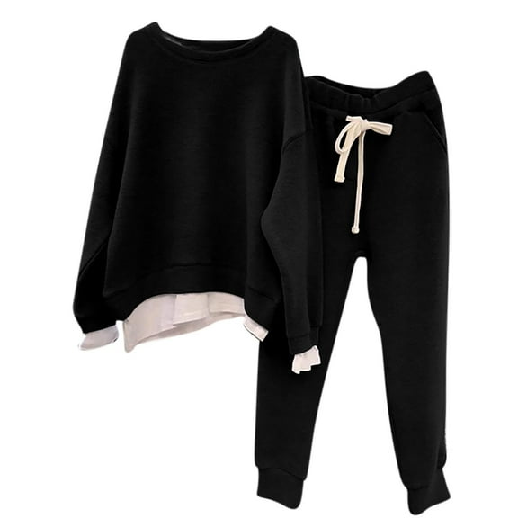 UYISJ Womens 2pcs Loungwear Set Thicken Winter Warm Sherpa Fleece Lined Sweatshirt & Pants Soft Pjs Sleepwear with Pockets 3XL