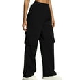 thumbnail image 1 of UYISJ Womens Cargo Sweatpants Wide Leg Fleece Lined Y2k Pants for Women Fall Winter Baggy High Waisted Joggers with Pockets S, 1 of 5