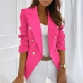 thumbnail image 1 of UYISJ Womens Casual Blazer Button Lapel Long Sleeve Work Tops Business Fashion Blazers Jackets Fall Outfits with Pockets Hot Pink M, 1 of 7