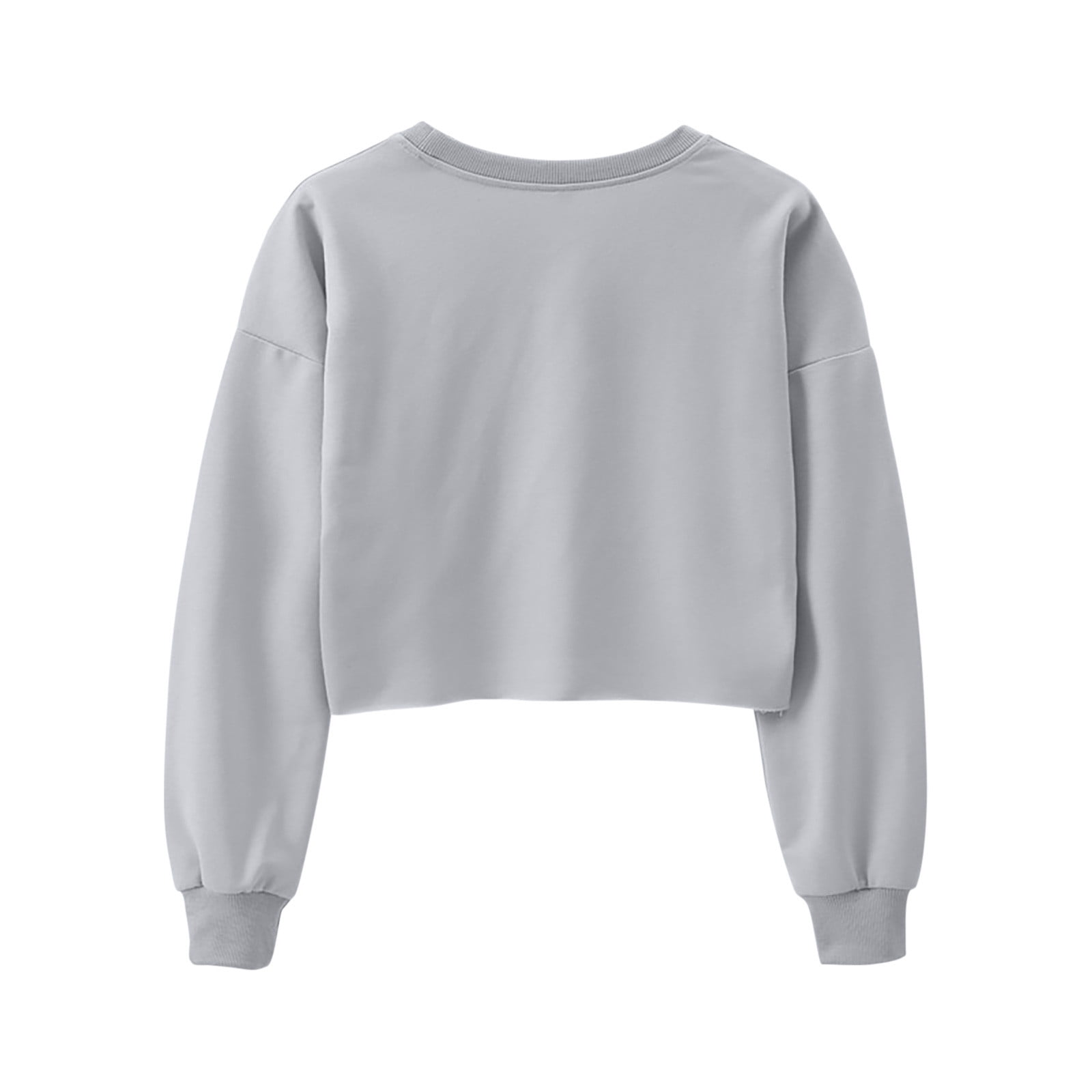 Casual Solid Color Crop Sweatshirt for Women
