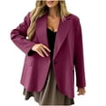thumbnail image 1 of UYISJ Womens Fall Fashion Blazers Business Casual Long Sleeve Coats Open Front Work Suit Office Blazer Jackets with Pockets Wine XL, 1 of 6