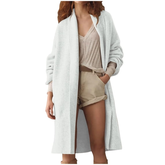 UYISJ Womens Long Cardigan Sweaters Chunky Open Front Oversized Slouchy Knit Fall Trendy Coatigan Long Sleeve Jackets M