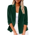 thumbnail image 1 of UYISJ Womens Long Sleeve Corduroy Blazers Dressy Casual Work Suit Jackets Boyfriend Style Notched Lapel Open Front Coats Green L, 1 of 6