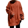 thumbnail image 1 of UYISJ Womens Oversized Sweatshirt Crewneck Loose Fit Sweatshirts Long Sleeve Tops Casual Side Split Shirts Orange 4XL, 1 of 6