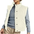 thumbnail image 1 of UYISJ Womens Puffer Vest Cropped Lightweight Button Down Quilted Vest Sleeveless Padded Gilet Coat with Pockets Beige M, 1 of 8
