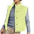 thumbnail image 1 of UYISJ Womens Puffer Vest Cropped Lightweight Button Down Quilted Vest Sleeveless Padded Gilet Coat with Pockets Yellow S, 1 of 8