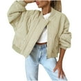 thumbnail image 1 of UYISJ Womens Quilted Lightweight Jackets Button Down Puffer Jacket Coats Padded Outwear Mockneck Tops with Pockets Khaki L, 1 of 9