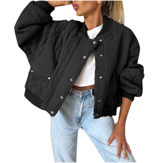 UYISJ Womens Quilted Lightweight Jackets Button Down Puffer Jacket Coats Padded Outwear Mockneck Tops with Pockets L
