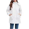 thumbnail image 1 of UYISJ Womens Rain Jacket Lightweight Waterproof Raincoat Lined Outdoor Hooded Windbreaker Trench Coat White S, 1 of 9