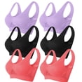 thumbnail image 1 of UYISJ Womens Seamless Sports Bra Wireless Yoga Workout Bralette Breathable Eyelet Mesh Bra Soft Comfy Underwear Stretchy Bras 6 Packs, 1 of 3