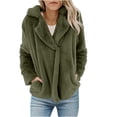 thumbnail image 1 of UYISJ Womens Sherpa Fleece Jacket Zip Up Oversized Winter Warm Sweatshirt Fall Winter Long Sleeve Hoodies with Pockets Army Green M, 1 of 5