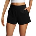 thumbnail image 1 of UYISJ Womens Shorts Casual Comfy Elastic High Waisted Loose Fit Golf Hiking Lounge Athletic Stretchy Shorts with Pockets Black S, 1 of 8