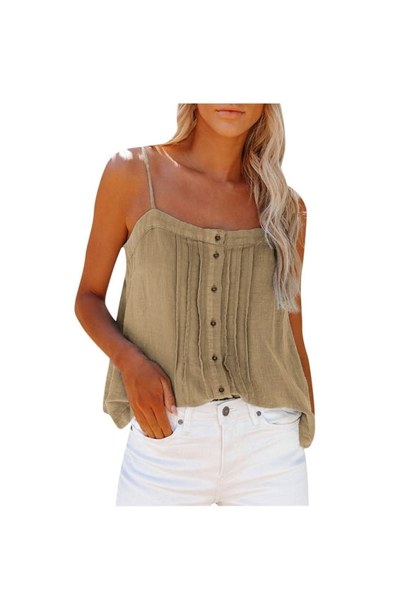 Womens Spaghetti Strap Tank Top Sleeveless Cute Shirt Summer Cami Top Boho Blouse Vest Top