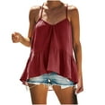 thumbnail image 1 of UYISJ Womens Spaghetti Strap Tank Tops Cami V Neck Halter Peplum Tops Flowy Tunic Shirts, 1 of 5