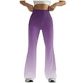 thumbnail image 1 of UYISJ Womens Stretch High Waist Leggings Regular Fitted Gradient Flared Pants Active Workout Yoga Pants Seamless Trousers Purple XL, 1 of 4