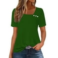 thumbnail image 1 of UYISJ Womens Summer Tops Asymmetrical Neck Button Dressy T Shirts Short Sleeve Casual Lightweight Tunic Blouse XL, 1 of 4