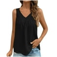 thumbnail image 1 of UYISJ Womens Tank Tops V Neck Ruched Sleeveless Tops Casual Loose Fit Basic Banded Shirts Black M, 1 of 7