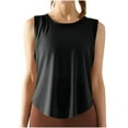 thumbnail image 1 of UYISJ Workout Tank Tops for Women Sleeveless Crew Neck Gym Athletic Crop Tops Summer Thin Breathable Sheer Yoga Shirts Black M, 1 of 8