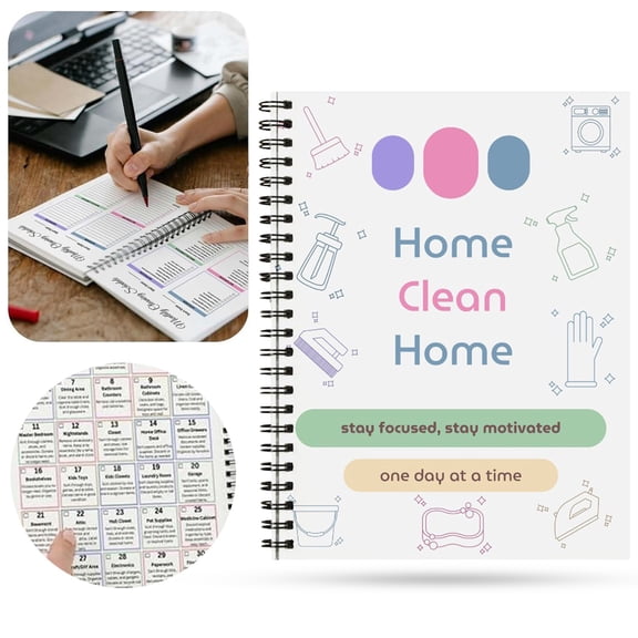 UYTRXJ 2026 Chore Planner For Adults Home Cleaning Schedule Notebooks With Daily Task Checklists Weekly Organizers For Household Chores Cleaning Routines White 8.2 In