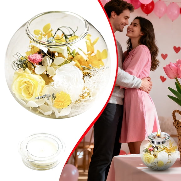 UYTRXJ DIY Scented Arrangements Candle Holders Candlesticks Glass Cups Empty Cups Preserved Flower Materials Jelly Containers Craft Material Set