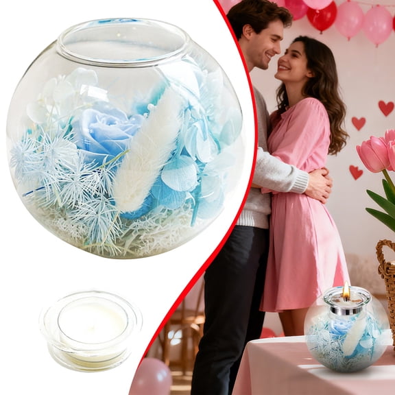 UYTRXJ DIY Scented Arrangements Candle Holders Candlesticks Glass Cups Empty Cups Preserved Flower Materials Jelly Containers Craft Material Set