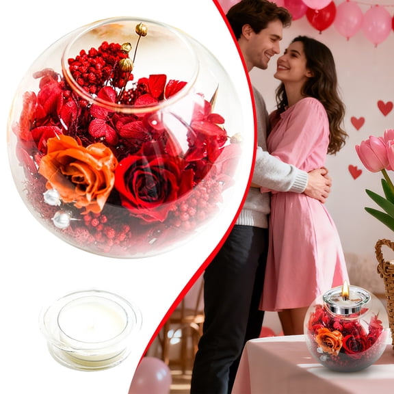 UYTRXJ DIY Scented Arrangements Candle Holders Candlesticks Glass Cups Empty Cups Preserved Flower Materials Jelly Containers Craft Material Set