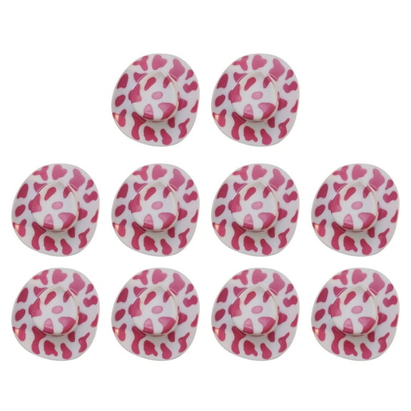 UYUH 10PCS Mini Cowboy Hats Tiny Plastic Western Hats for Dolls, Party Favors & Pretend Play | Cute Dollhouse Decor, DIY Crafts & Cowboy-Themed Parties