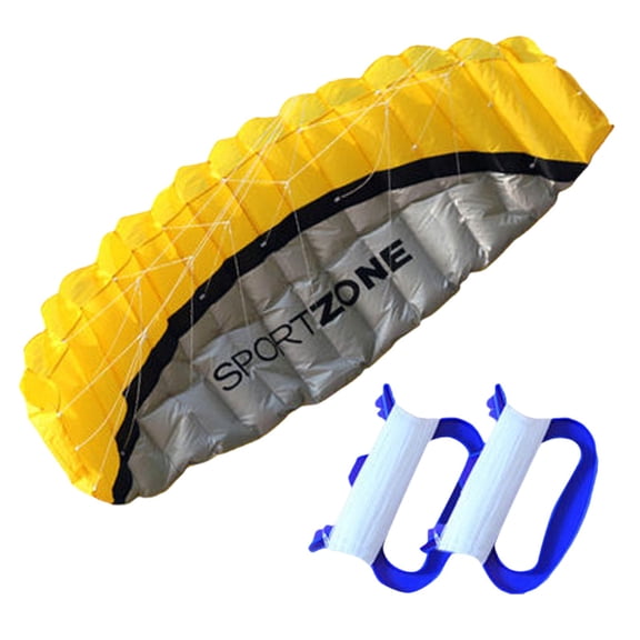 UYUH 2.5m Dual Line Stunt Parafoil Kites Soft Stunt Kite for Beach Blue with Flying Tool,For Camping & Hiking Perfect Trainer Kite Power to Your Children,Easy to Fly and Carry and Convenient to Use
