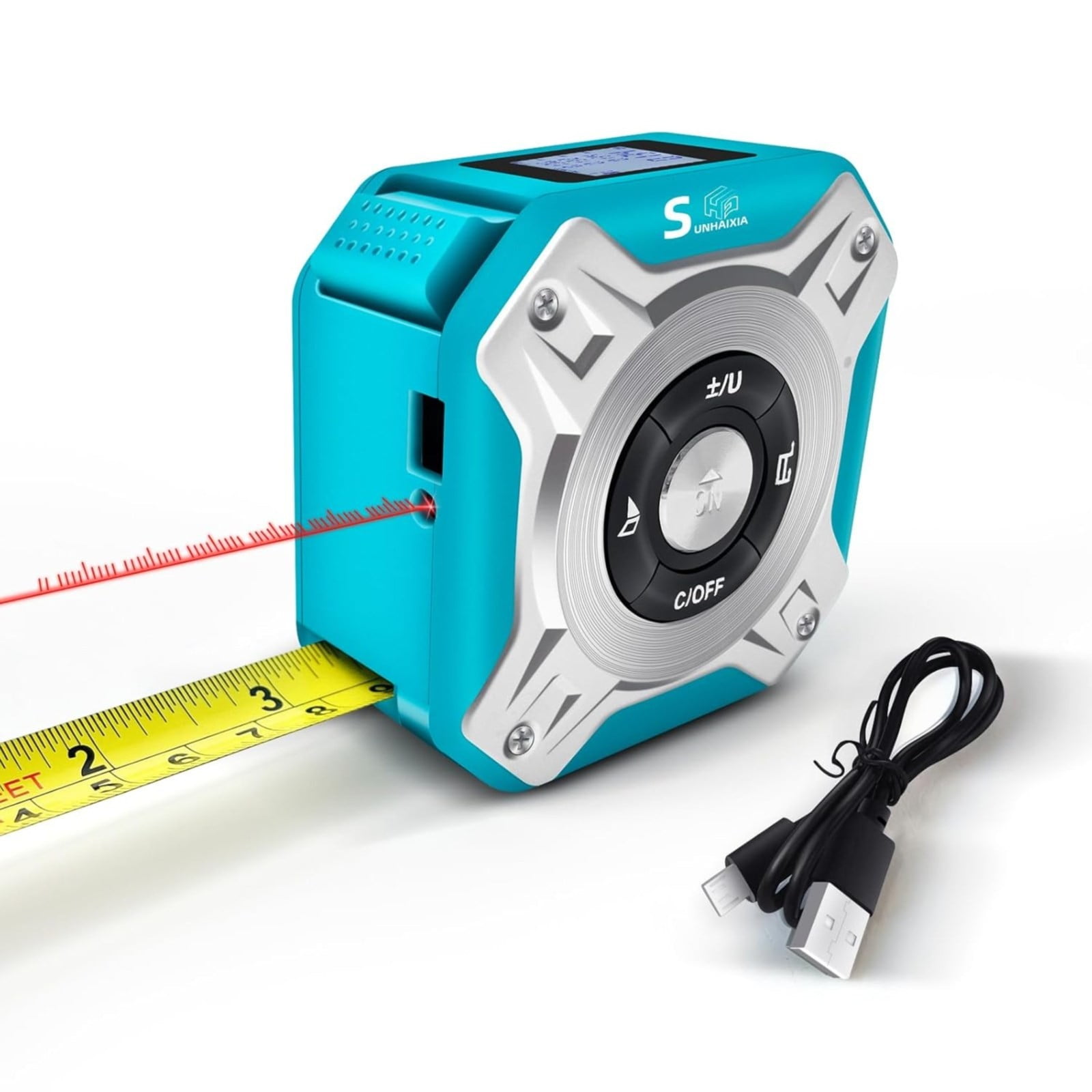 UYUH 2 In 1 Digital Tape Measure | 130ft/40m Distance Meter Display On