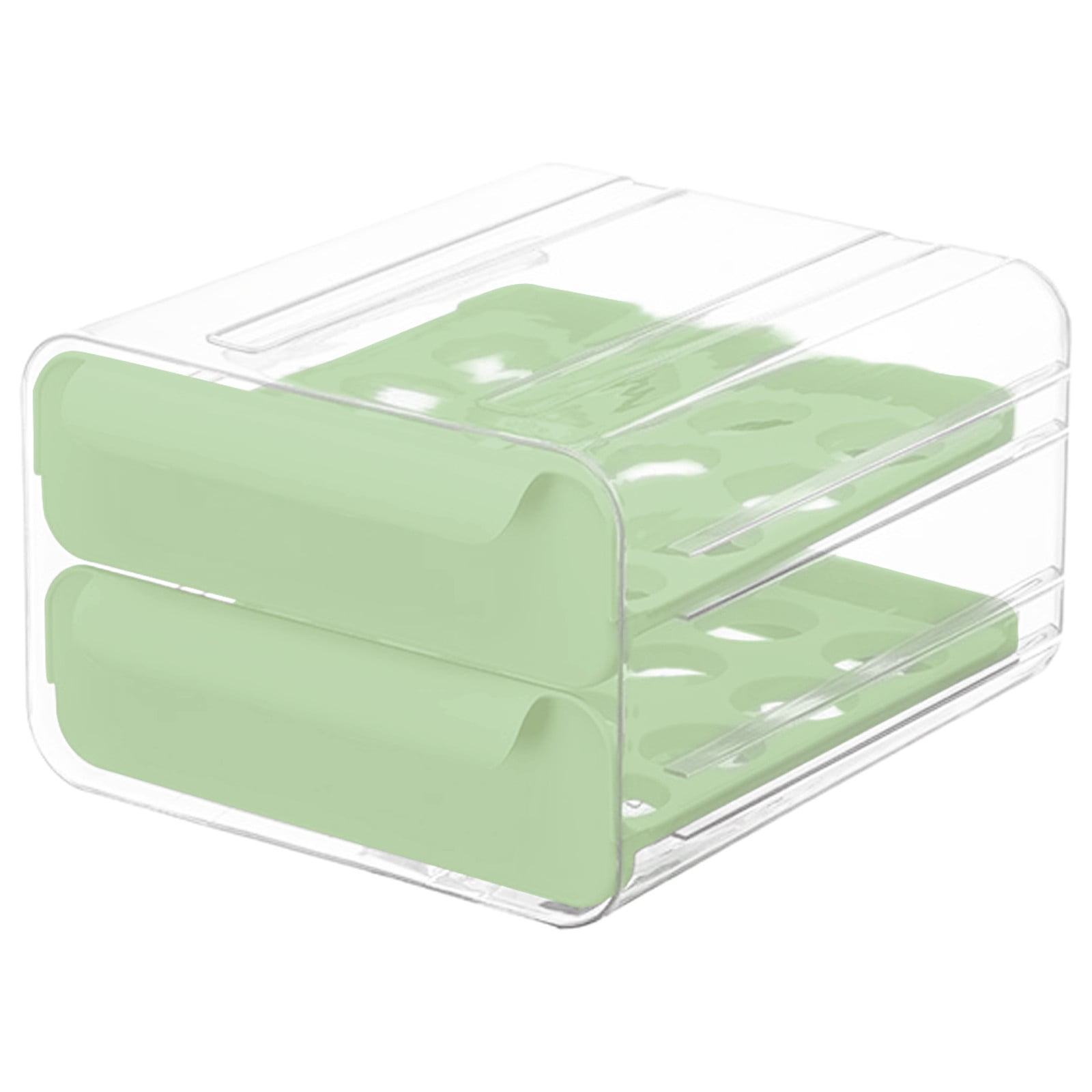 UYUH 2-Tier Egg Holder for Fridge, Large Capacity Stackable Egg Organizer Container, Clear Refrigerator Drawer Tray for Eggs, Space Saving and Easy Access Kitchen Storage
