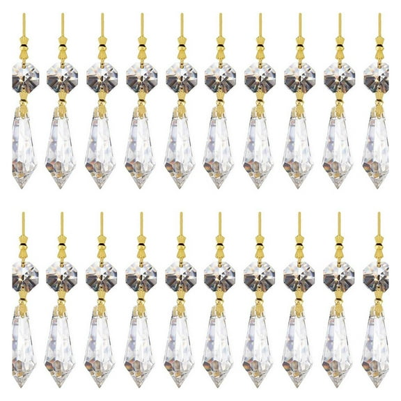 UYUH 20PC Pointed Bead Lighting Pendant Transparent Teardrop Crystal Chandelier Drops for DIY Lamp Making & Home Decor Accessories